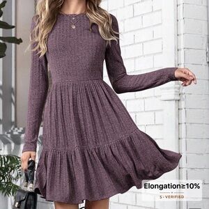 Shein Purple Ruffle Hem Dress Size Small